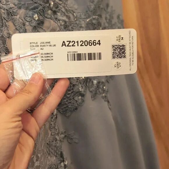 NWT Azazie Juliane Dress / Gown Blue size 2 m114 - Picture 4 of 6